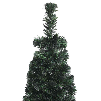 Artificial Slim Christmas Tree with Stand 210 cm Fibre Optic