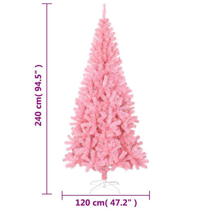 Artificial Christmas Tree with Stand Pink 240 cm PVC
