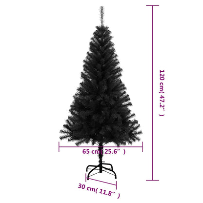 Artificial Christmas Tree with Stand Black 120 cm PVC