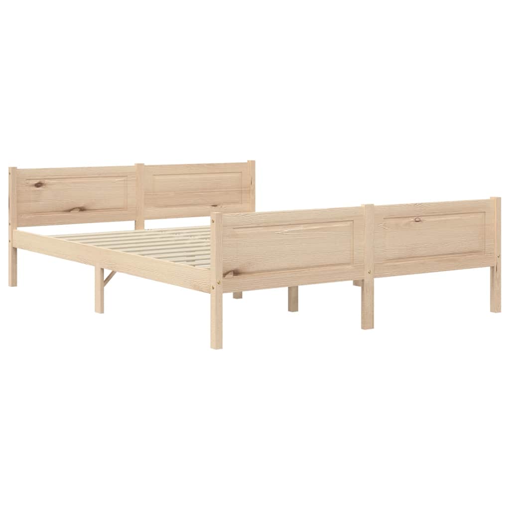 Bed Frame | Natural Wood | Solid Pinewood, Plywood | Double