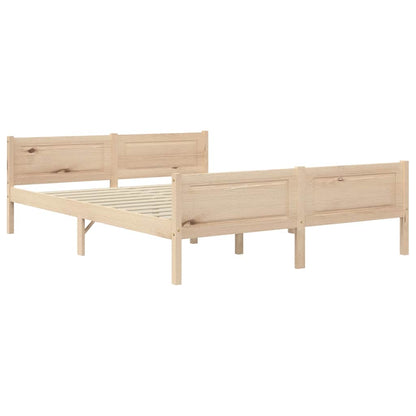 Bed Frame | Natural Wood | Solid Pinewood, Plywood | Double
