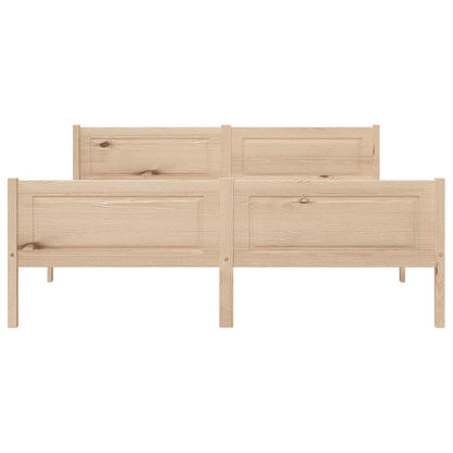 Bed Frame | Natural Wood | Solid Pinewood, Plywood | Double
