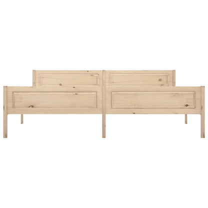 Bed Frame | Natural Pine | Solid pinewood, plywood slats | Double