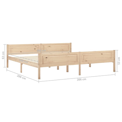 Bed Frame | Natural Pine | Solid pinewood, plywood slats | Double