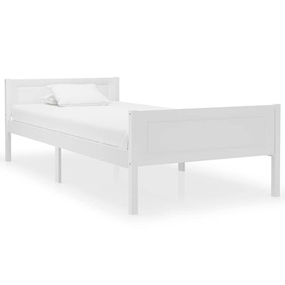 Bed Frame without Mattress Solid Pinewood White 90x200 cm