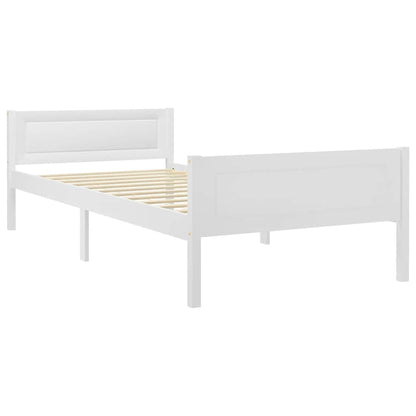 Bed Frame without Mattress Solid Pinewood White 90x200 cm