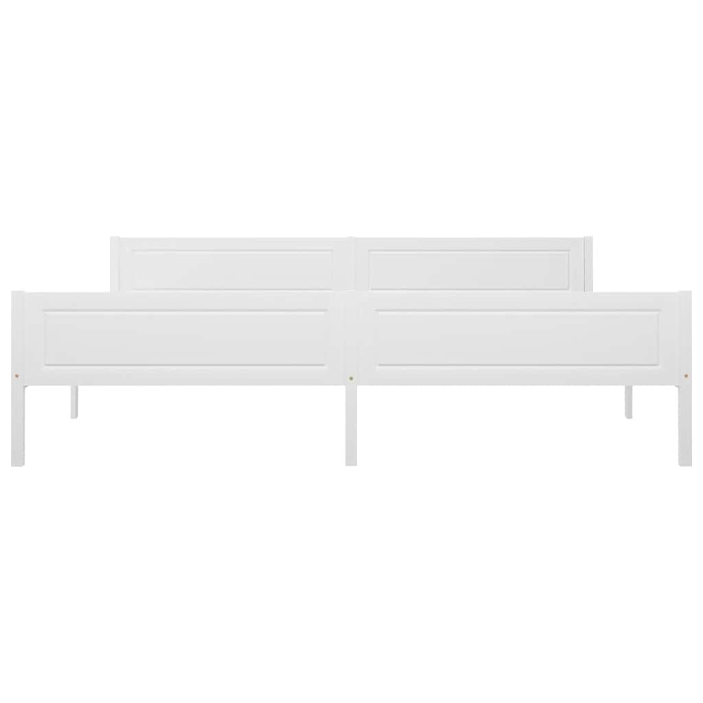 Bed Frame without Mattress Solid Pinewood White 200x200 cm