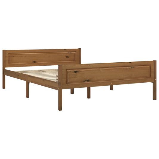 Bed Frame | Honey brown | Solid pinewood, plywood | Double