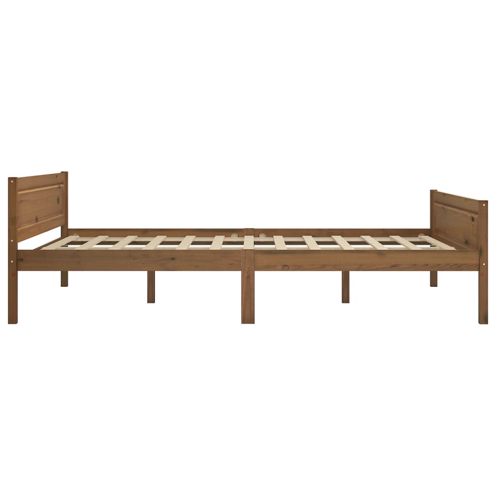 Bed Frame | Honey brown | Solid pinewood, plywood | Double