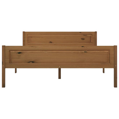 Bed Frame | Honey brown | Solid pinewood, plywood | Double