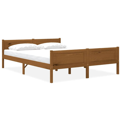 Bed Frame | Honey brown | Solid pinewood, plywood | Double