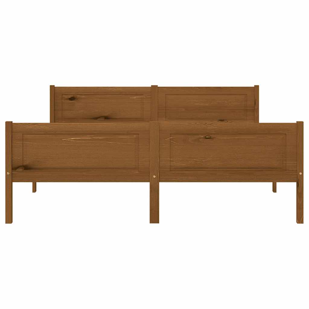Bed Frame | Honey brown | Solid pinewood, plywood | Double