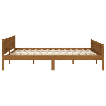 Bed Frame | Honey brown | Solid pinewood, plywood | Double