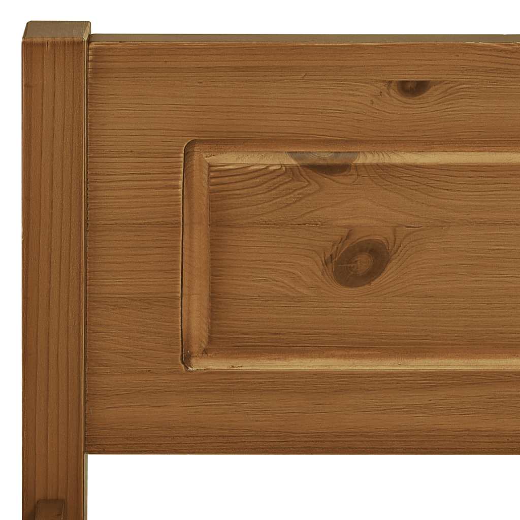 Bed Frame without Mattress Solid Pinewood Honey Brown 140x200 cm