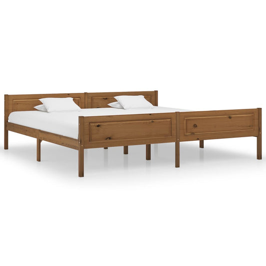 Bed Frame | Honey Brown | Solid Pine Wood, Plywood | Double | Bed Frame
