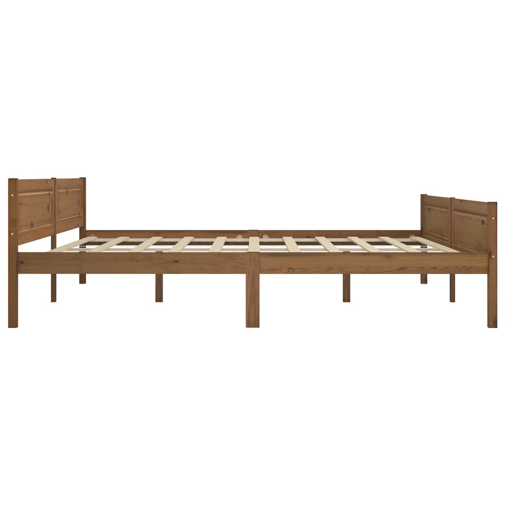 Bed Frame | Honey Brown | Solid Pine Wood, Plywood | Double | Bed Frame