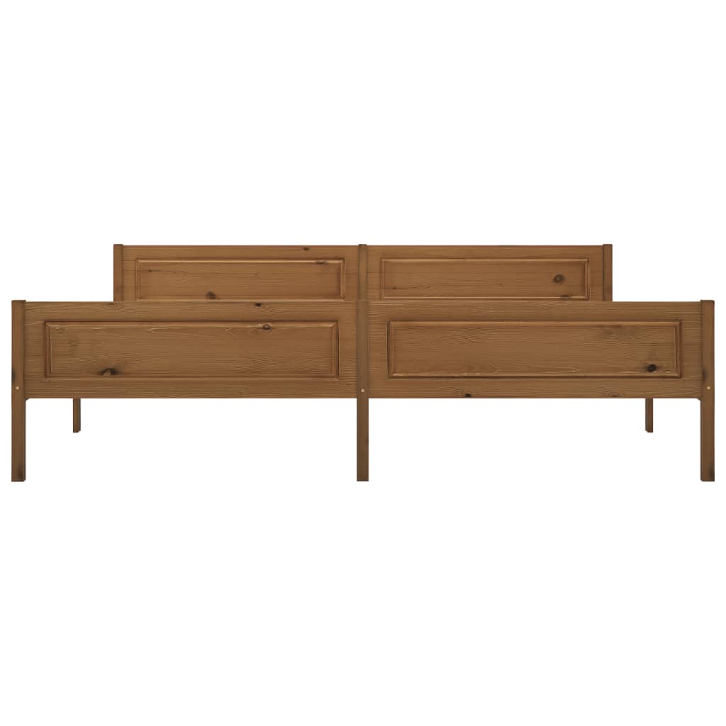 Bed Frame | Honey Brown | Solid Pine Wood, Plywood | Double | Bed Frame