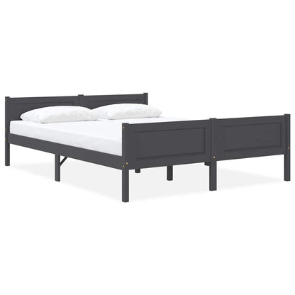 Bed Frame | Grey | Solid pinewood, plywood | Double | Durable | Bed Frame