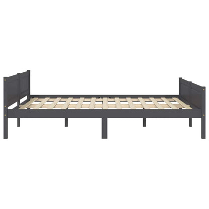 Bed Frame | Grey | Solid pinewood, plywood | Double | Durable | Bed Frame