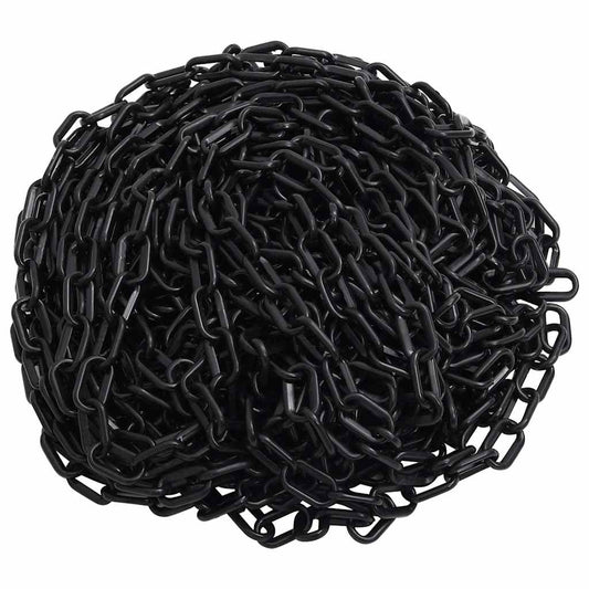 150934 vidaXL Warning Chain Black 100 m Ø8 mm Plastic