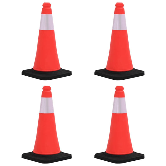 150941 vidaXL Reflective Traffic Cones with Heavy Bases 4 pcs 50 cm