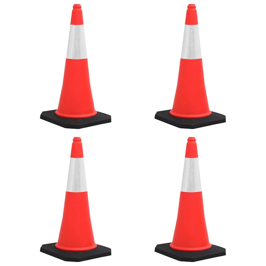 150943 vidaXL Reflective Traffic Cones with Heavy Bases 4 pcs 75 cm
