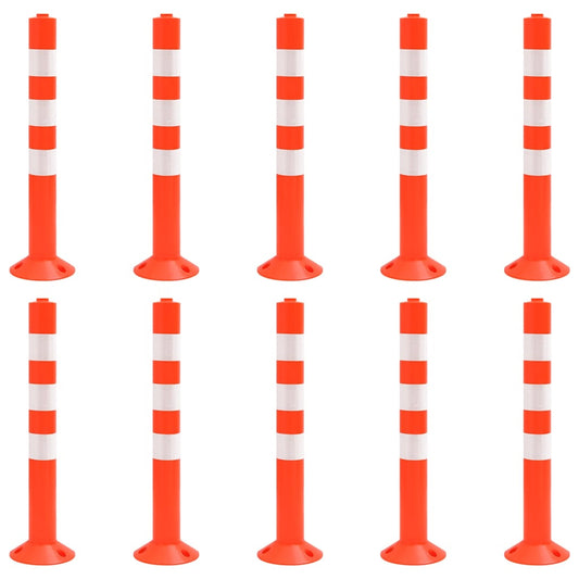 150961 vidaXL Traffic Control Bollards 10 pcs 75 cm PE