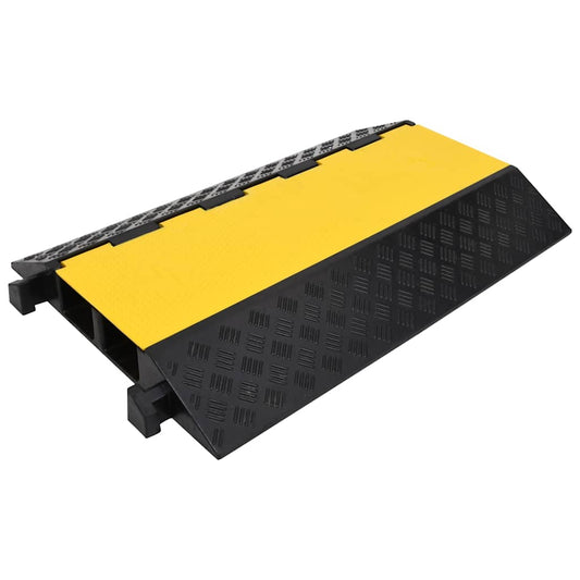 150966 vidaXL Cable Protector Ramp with 2 Channels 90 cm Rubber