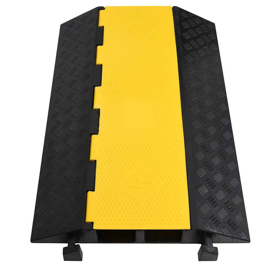 150966 vidaXL Cable Protector Ramp with 2 Channels 90 cm Rubber