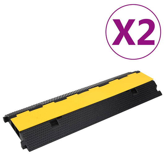 150968 vidaXL Cable Protector Ramps with 2 Channels 2 pcs 100 cm Rubber