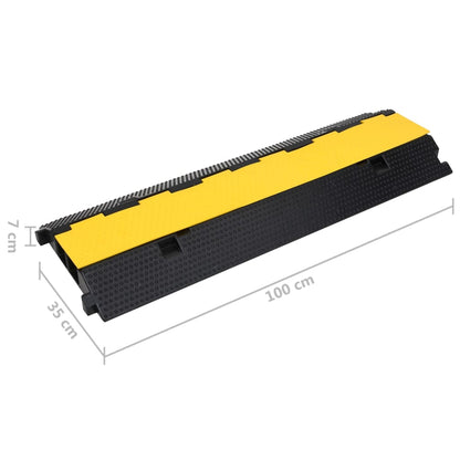 Cable Protector Ramps with 2 Channels 2 pcs 100 cm Rubber