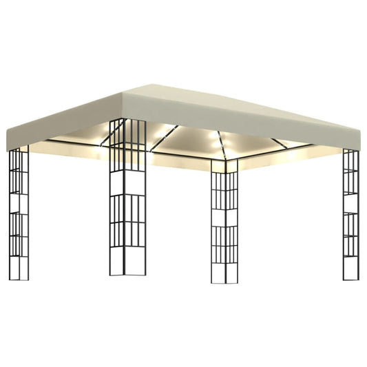 Gazebo | Cream and Black | Polyester and Steel | 3x4 m | Garden Gazebo