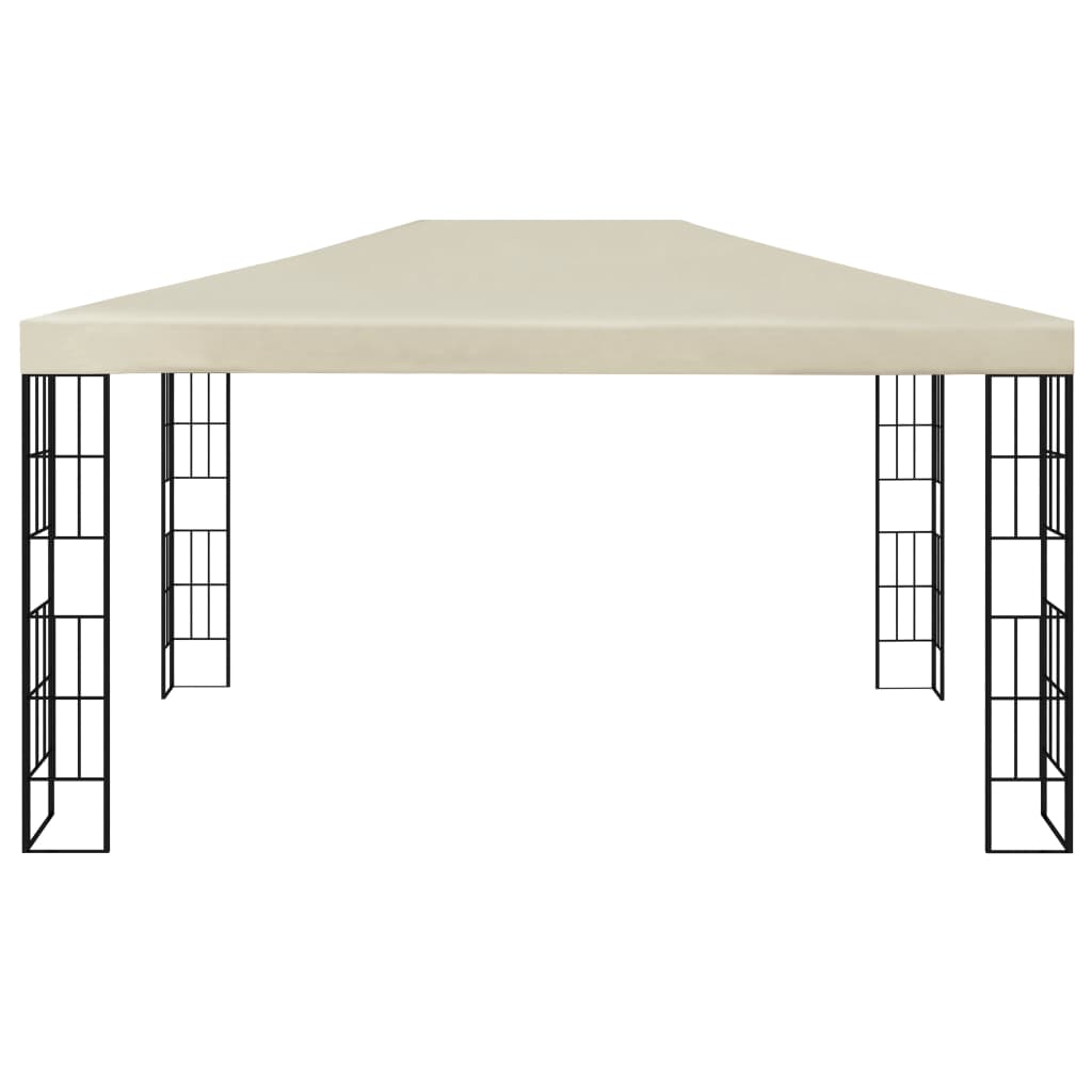 3070321 vidaXL Gazebo with LED String Lights 3x4 m Cream (47982+315536)