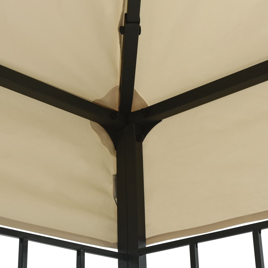 3070321 vidaXL Gazebo with LED String Lights 3x4 m Cream (47982+315536)