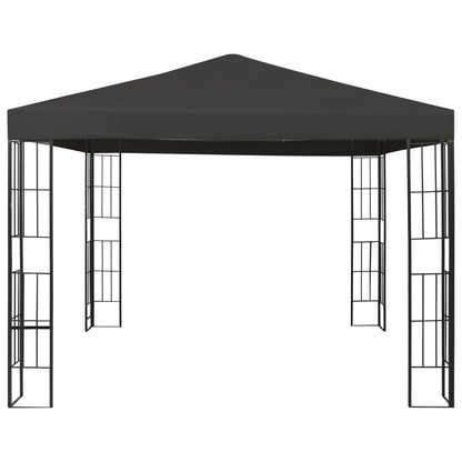 3070322 vidaXL Gazebo with LED String Lights 3x3 m Anthracite (47984+315536)