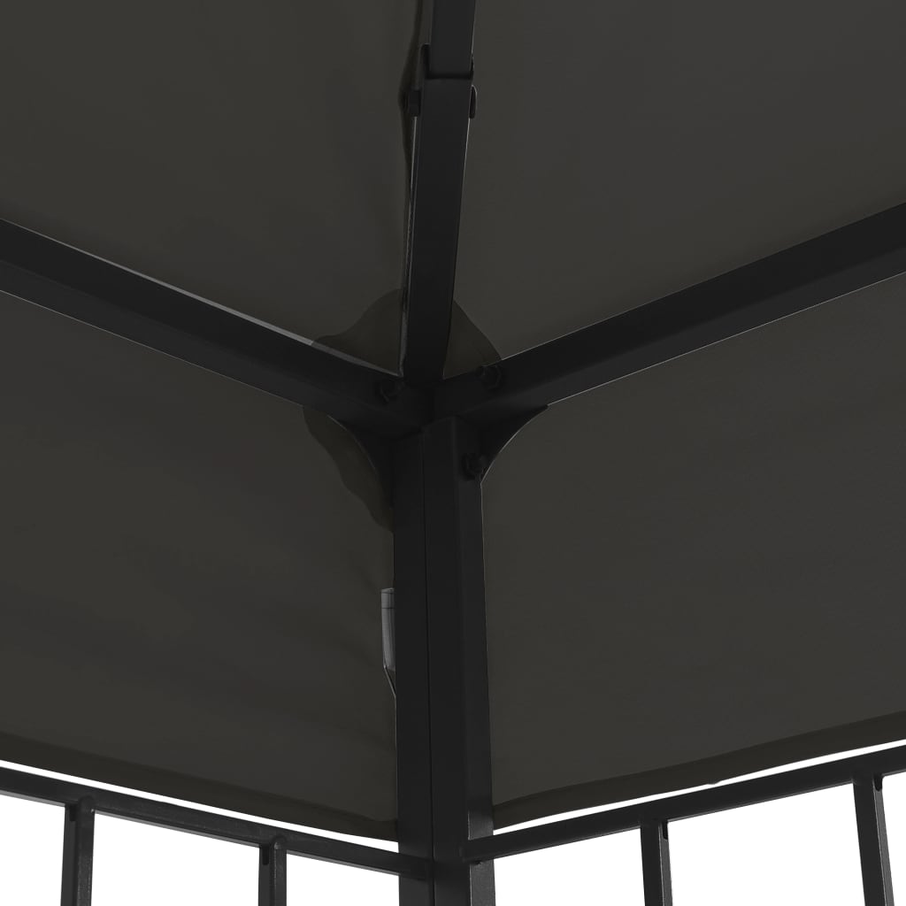 3070322 vidaXL Gazebo with LED String Lights 3x3 m Anthracite (47984+315536)