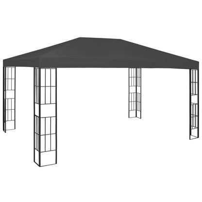 3070323 vidaXL Gazebo with LED String Lights 3x4 m Anthracite (47985+315536)