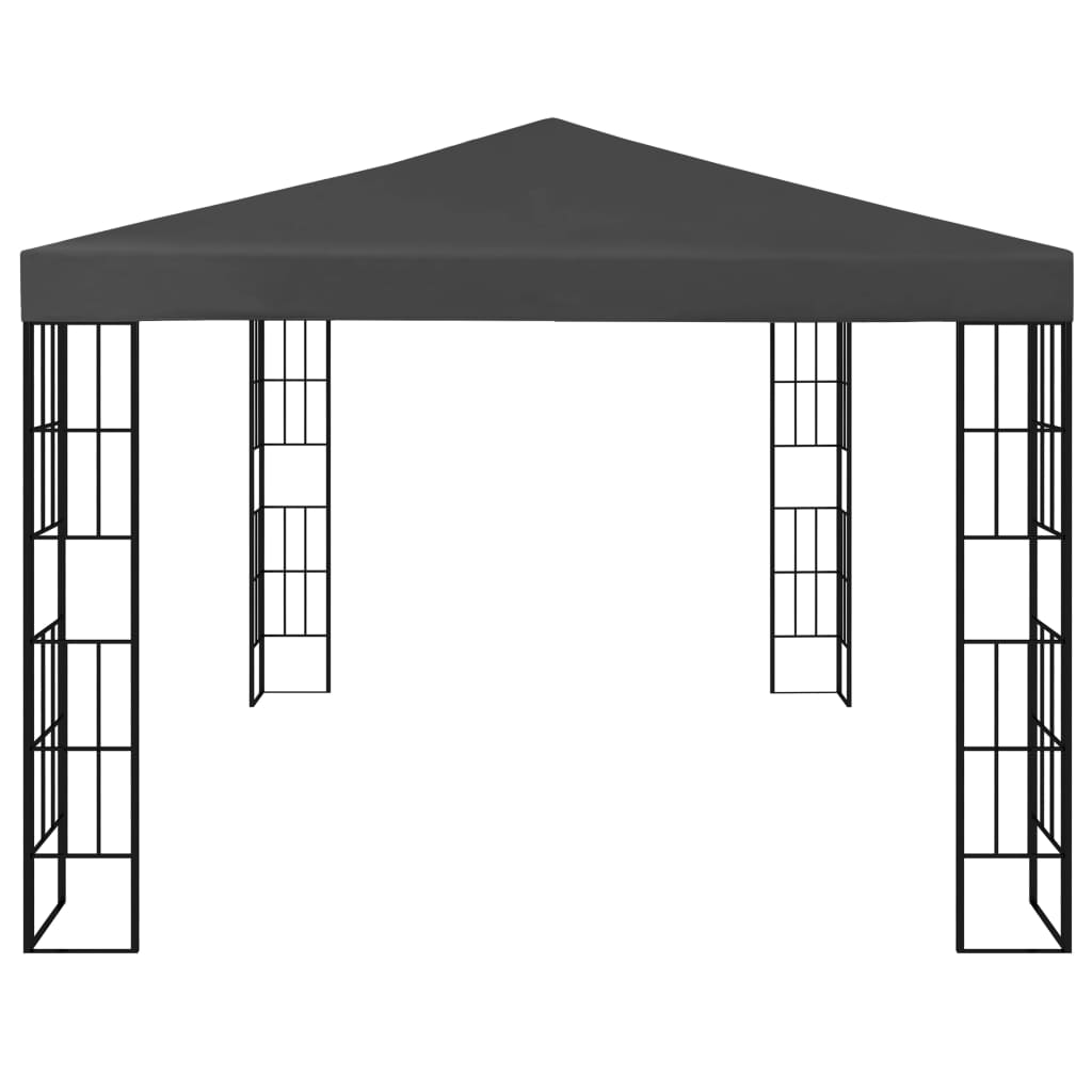 3070323 vidaXL Gazebo with LED String Lights 3x4 m Anthracite (47985+315536)