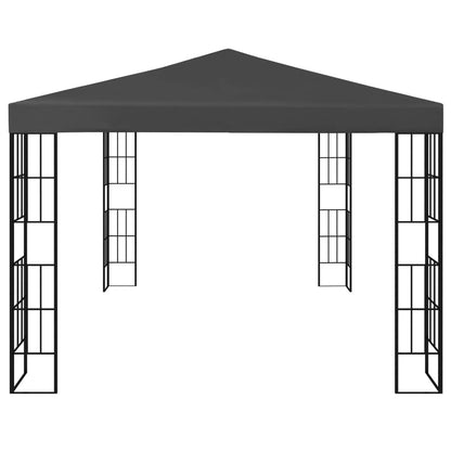 3070323 vidaXL Gazebo with LED String Lights 3x4 m Anthracite (47985+315536)