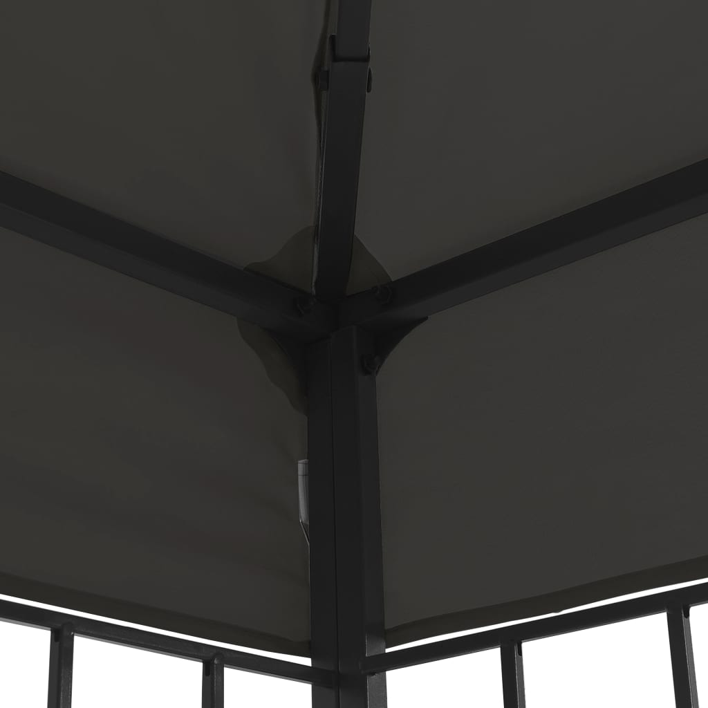 3070323 vidaXL Gazebo with LED String Lights 3x4 m Anthracite (47985+315536)