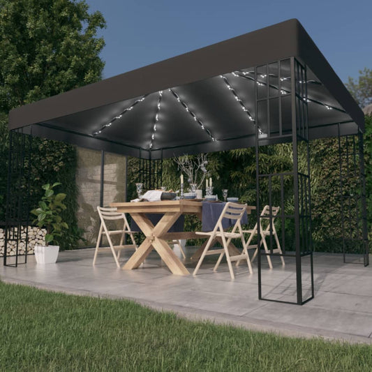 Gazebo | Anthracite and black | Fabric (100% polyester), Steel | Large