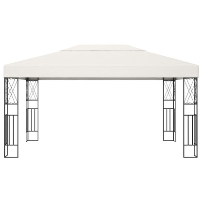 Gazebo with LED String Lights 3x4 m Cream Fabric