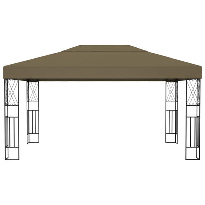 Gazebo with LED String Lights 3x4 m Taupe Fabric