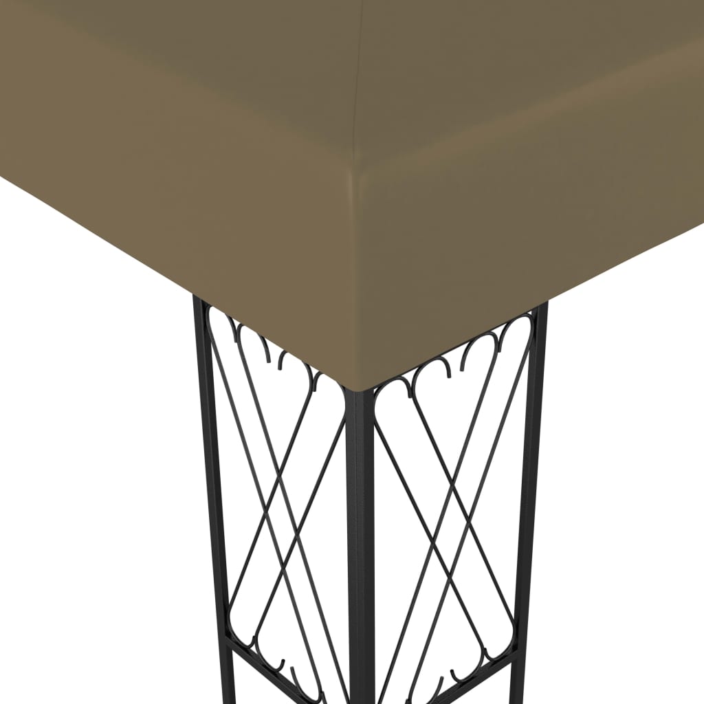 Gazebo with LED String Lights 3x4 m Taupe Fabric