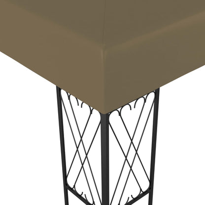 Gazebo with LED String Lights 3x4 m Taupe Fabric