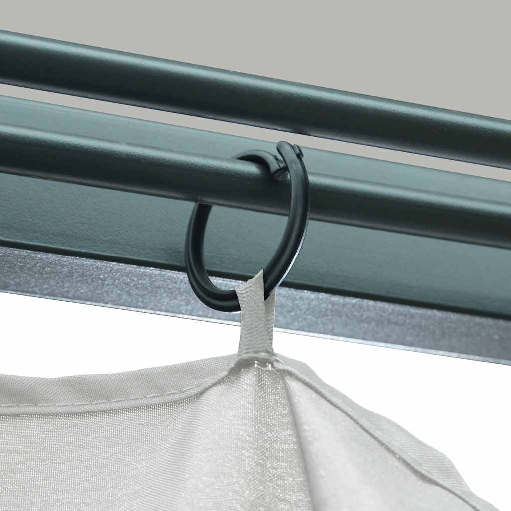 Gazebo with Curtain&LED String Lights 4x3 m Cream Aluminium
