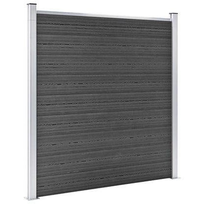 Fence Panel Set WPC 699x186 cm Black