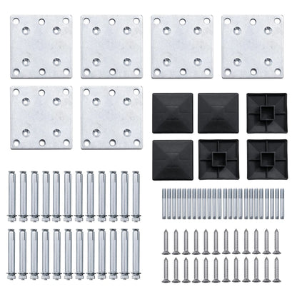Fence Panel Set WPC 872x186 cm Black