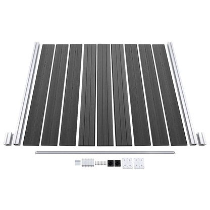 Fence Panel Set WPC 1564x186 cm Black