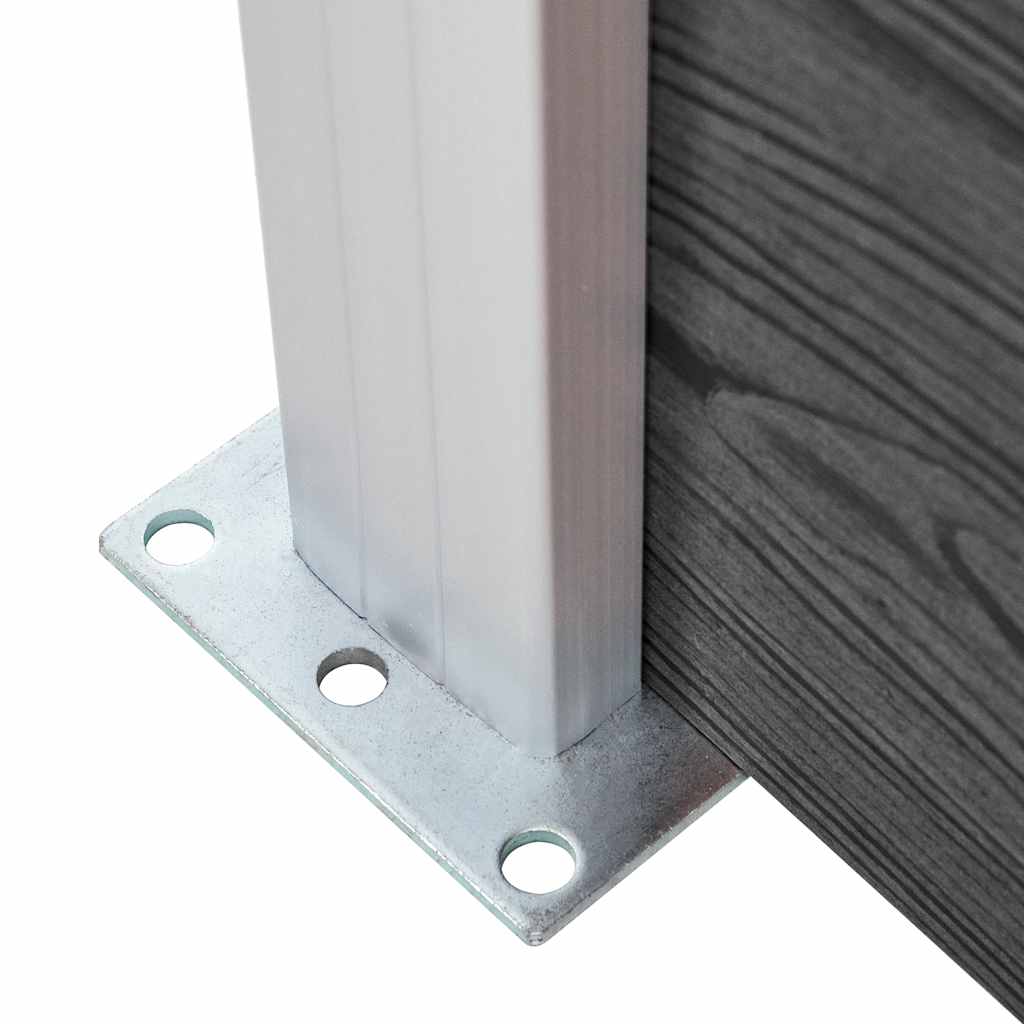 Fence Panel Set WPC 1564x186 cm Black